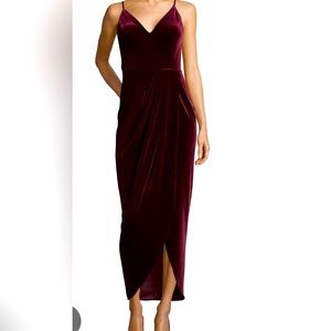 XSCAPE velvet burgundy dress size 2